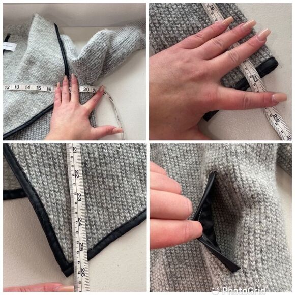 CUPCAKES & CASHMERE Gray Wool Open front Sweater Cardigan - Picture 9 of 9